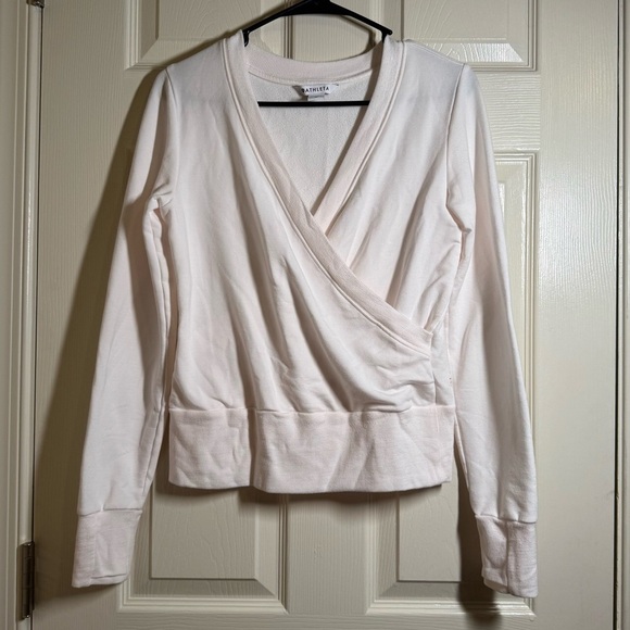 Athleta Soft Cream Light Pink Wrap Blouse Size XS - Picture 1 of 5